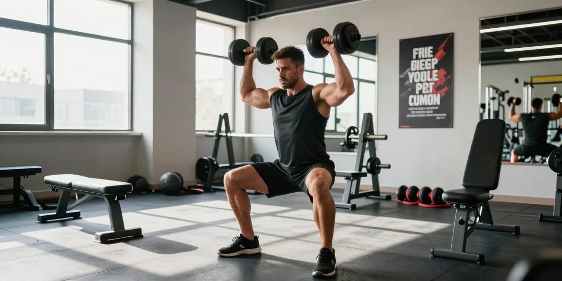 Intensives Gewichtheben im Anabolika Shop Deutschland von einem athletischen Bodybuilder, der für Muskelaufbau trainiert.