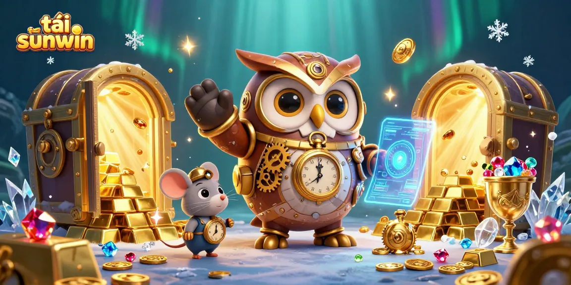 Engage in exciting wins with tải sunwin at this vibrant casino scene featuring rich treasures and dynamic characters.